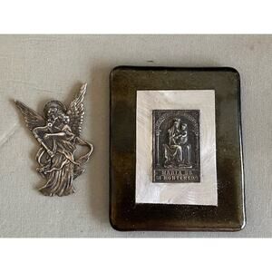 Maria SS. Di Montenero Wall Plaque 4"x5"+ Silver Angel Charm 3 ”L.